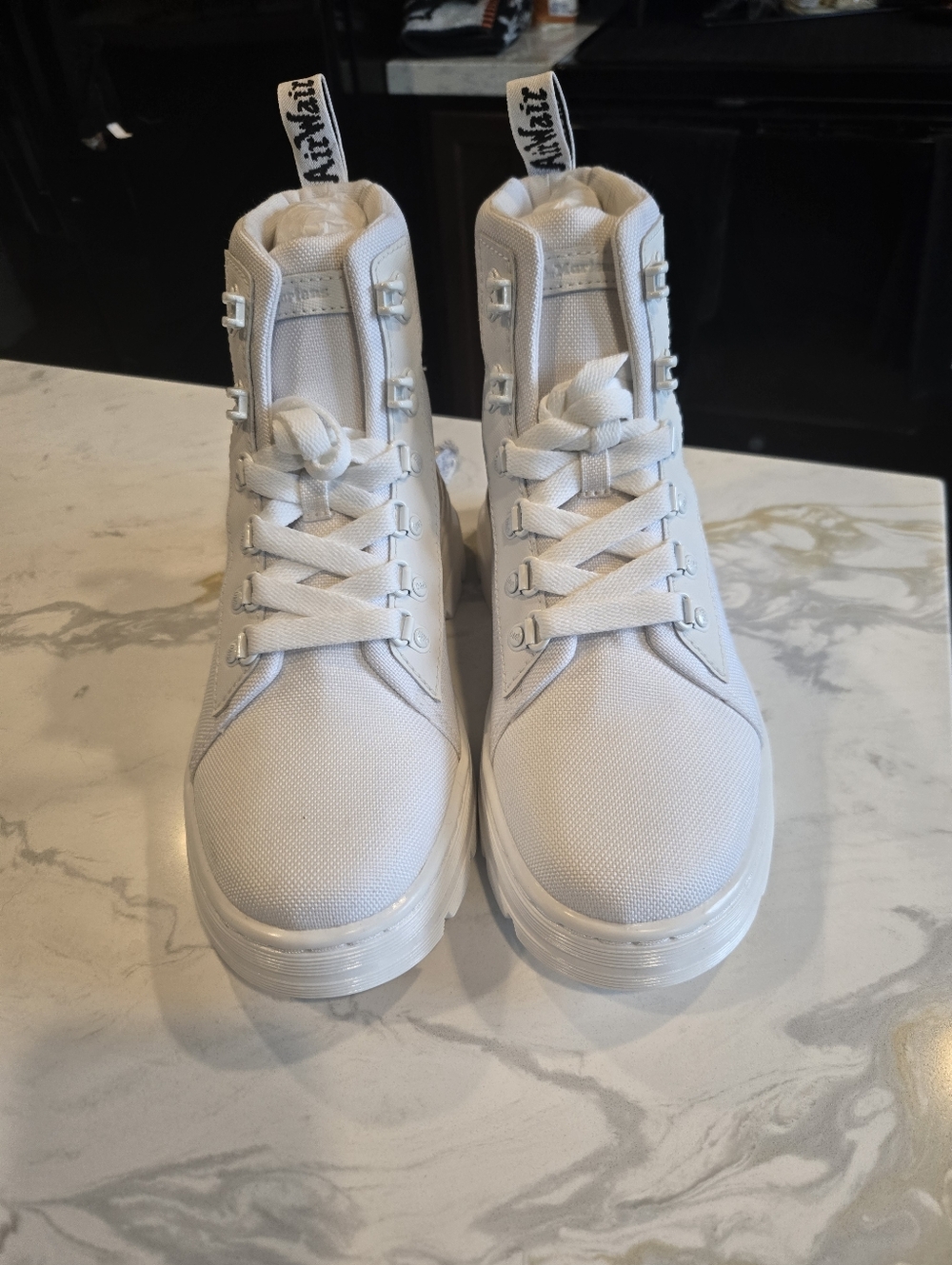 NEW! Dr Martens Canvas White Boots. Womens Size 8